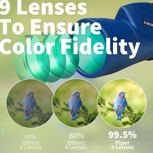 Gosky Monoculars Telescope, 12x55 HD Monocular for Adult with BAK4 Prism & FMC Lens, Lightweight Monocular with Smartphone Adapter Suitable for Bird Watching Hunting (Blue)