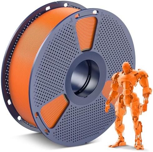 SUNLU PLA 3D Printer Filament PLA Filament 1.75mm, Neatly Wound 3D Printing Filament 1.75mm, Dimensional Accuracy +/- 0.02 mm, Fit Most FDM 3D Printers, 1kg Spool (2.2lbs), Orange