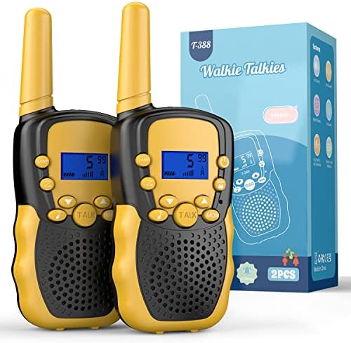 Selieve Toys for 4-14 Year Old Children's, Walkie Talkies for Kids 22 Channels 2 Way Radio Toy with Backlit LCD Flashlight, 3 Miles Range for Outside, Camping, Hiking (Yellow)