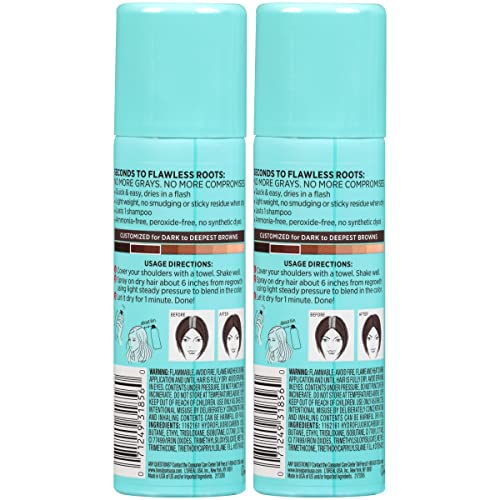 L'Oreal Paris Root Cover Up Temporary Gray Concealer Spray Dark Brown 2 Oz (Pack of 2) (Packaging May Vary)