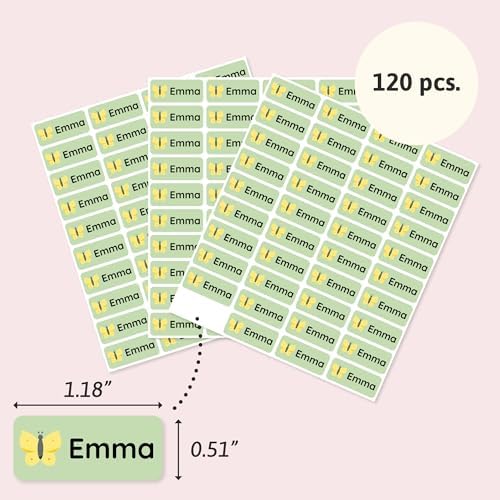 โ Personalized Name Labels for Kids (120) โ Waterproof & Durable Stickers for Clothing, School & Daycare Items - Insects
