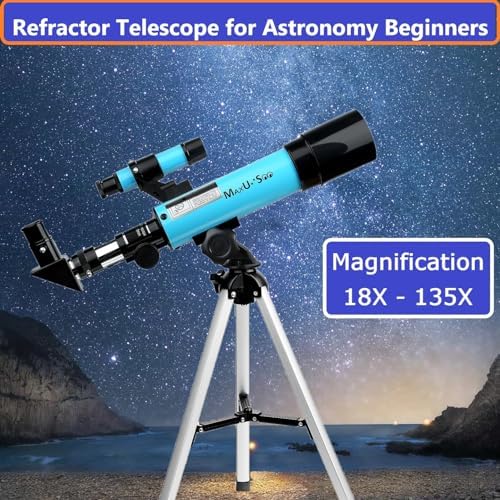 F360X50mm Telescope for Astronomy Beginners, Refractor with Tabletop Tripod & Finder Scope, Travel Telescope Includes 3 Magnification Eyepieces and Moon Mirror