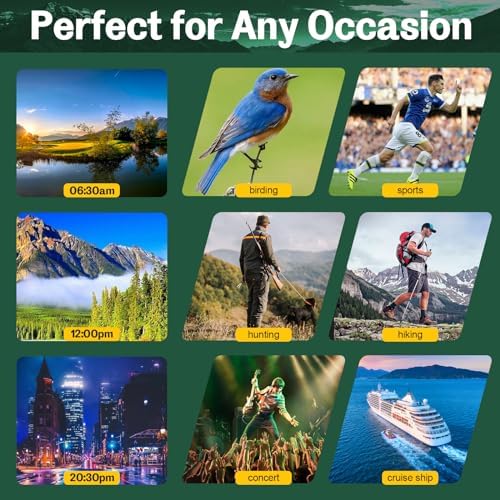 15x30 Compact Binoculars for Adults and Kids - Occer Large View High Powered Binoculars for Bird Watching - Lightweight Easy Focus Binocs with Low Light Vision for Hunting Cruise Ship Travel