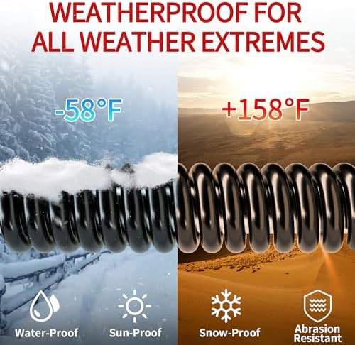 16/3 100 Ft Outdoor Extension Cord Waterproof, Weatherproof & Flame Retardant Heavy Duty Black 3 Prong Power Cord Outside for Lawn & Garden, 10A 1250W 125V 16AWG SJTW, ETL Listed