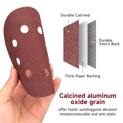 100 PCS 5 Inch Sanding Discs 40 Grit, Round Hook and Loop Sandpaper for Random Orbital Sander