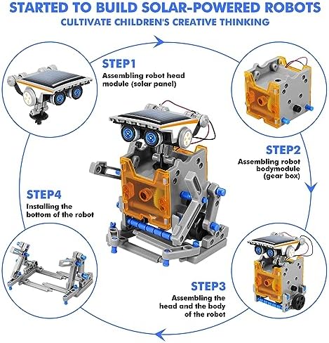 STEM 13-in-1 Education Solar Power Robots Toys for Boys Age 8-12, DIY Educational Toy Science Kits for Kids, Building Experiment Robotics Set Birthday Gifts for 8 9 10 11 12 Years Old Boys Girls Teens