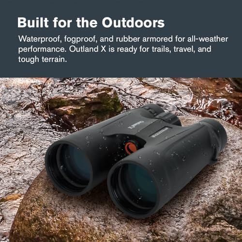 Celestron – Outland X 10x50 Binoculars – Waterproof & Fogproof – Binoculars for Adults – Multi-Coated Optics and BaK-4 Prisms – Protective Rubber Armoring, Black