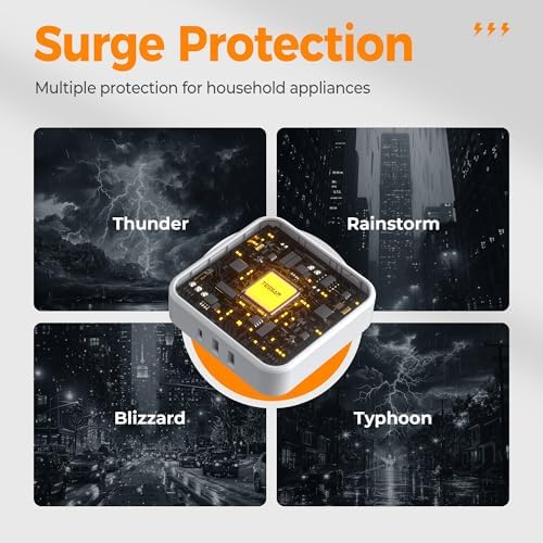 Multi Plug Outlet Extender, TESSAN Surge Protector Splitter with 3 USB (1 USB C Port) Wall Charger, Multiple Expander for Travel, Home, College Dorm Room