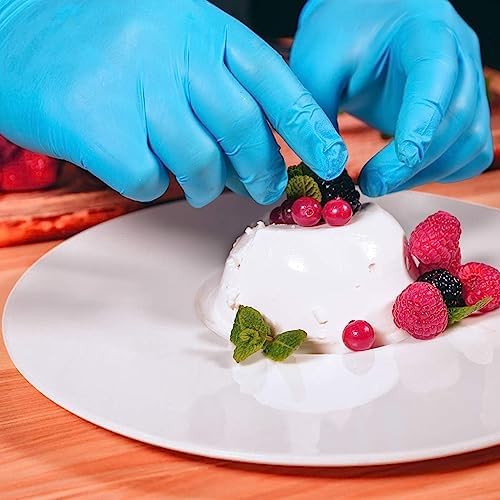 Basic Medical Blue Nitrile Exam Gloves, Latex-Free & Powder-Free Food-Safe House Cleaning Disposable Glove (1000 Pcs)