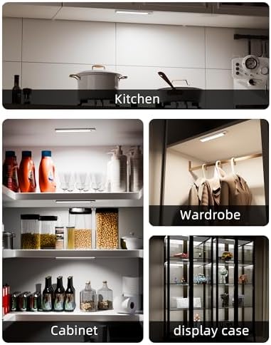 EZVALO Under Cabinet Lights, LED Closet Lights Wireless USB Charging, Motion Sensor Lighting Indoor 5700K Dimmable with Remote Control (White) 5 Pack