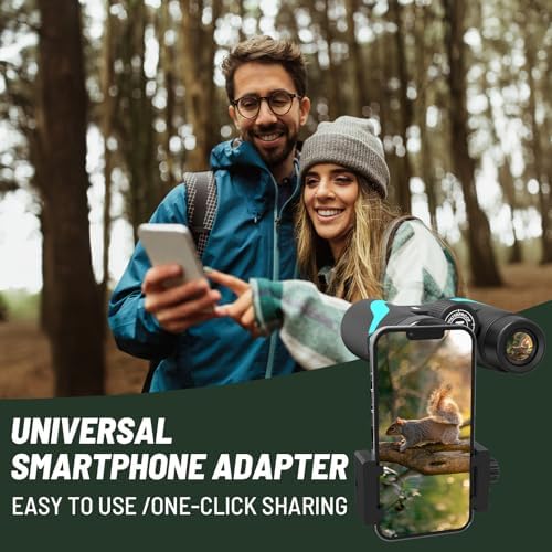 15x55 HD Binoculars for Adults – High Powered Large View, BAK4 Prism, Waterproof & Lightweight for Bird Watching, Hiking, Travel, Cruise, Sports with Phone Adapter (Blue)