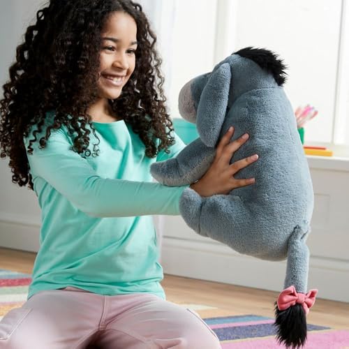 DISNEY STORE Official Eeyore Medium Soft Toy for Kids, Cuddly Character with Fuzzy Texture and Embroidered Details, Floppy Ears and Tail, Disney Plushy Suitable for All Ages.
