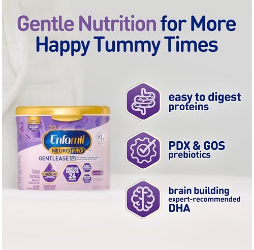 Enfamil NeuroPro Gentlease Baby Formula, Brain and Immune Support with DHA, Clinically Proven to Reduce Fusiness, Crying, Gas and Spit-up in 24 Hours, Non-GMO, 19.5 Oz