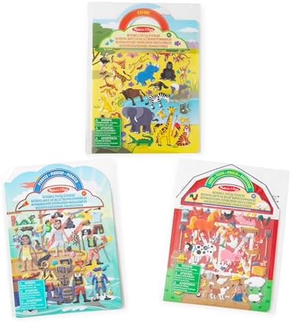 Melissa & Doug Puffy Sticker Play Sets - Safari, Pirate, On The Farm