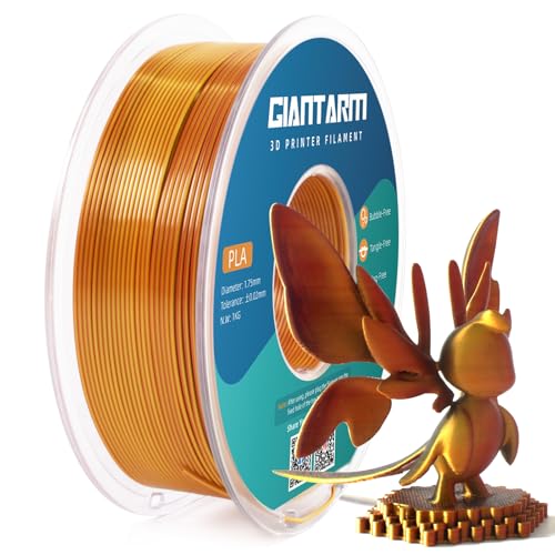 GIANTARM Dual Color PLA Filament, Silk PLA Filament 1.75mm +/-0.02mm,1KG Spool(2.2lbs) Vacuum Packaging, 3D Printing Filaments Fit Most FDM Printer