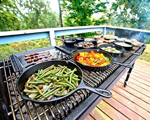 Lodge 12 Inch Cast Iron Skillet with Red Silicone Hot Handle Holder – Pre-Seasoned Frying Pan for Stove, Oven, Grill & Campfire – Made in the USA – Durable, Nonstick Cast Iron Cookware – Black