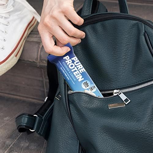 Pure Protein Bars, High Protein, Nutritious Snacks to Support Energy, Low Sugar, Gluten-free, Cookies and Cream, 1.76oz, 12 Pack