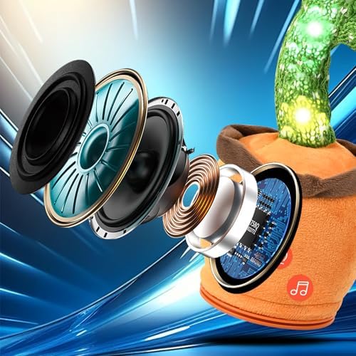 Rechargeable Dancing Talking Cactus Toy for Baby Toddler, Boys Girls Gifts Singing Mimicking Toys Recording Repeating What You Say with 120 English Songs