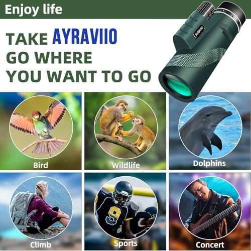 Birthday Gifts for Men Dad Him Husband Teen, 10x42 Compact Monocular Telescope, High Powered FMC & BAK4 Scope, for Fathers Day, Outdoors Survival Hiking Gear for Adventure, White Elephant Gifts