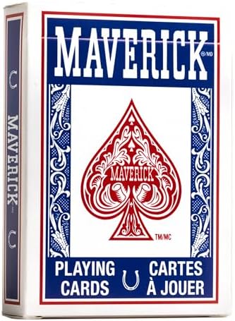 Maverick Playing Cards, Standard Index, Red and Blue, 12 Pack