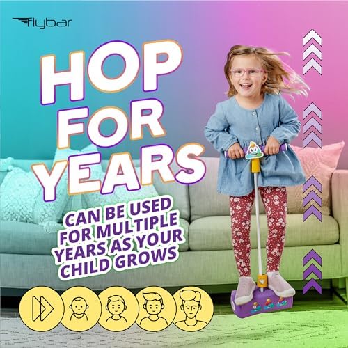 Flybar My First Foam Pogo Jumper for Kids Fun and Safe Pogo Stick for Toddlers, Durable Foam and Bungee Jumper for Ages 3 and up, Supports up to 250lbs