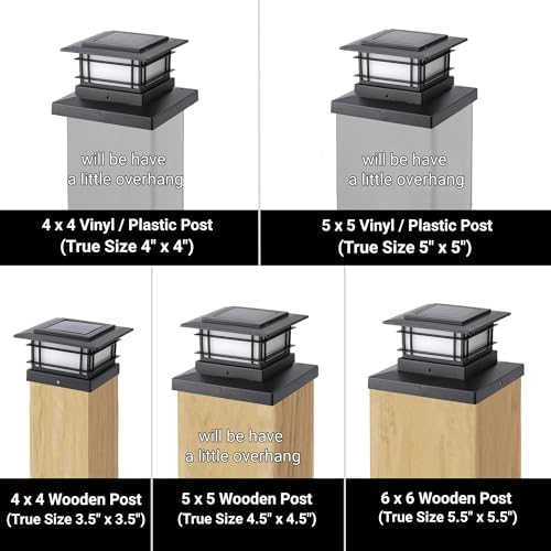 Dynaming 8 Pack Solar Post Cap Lights Outdoor with Flickering Flame Light, Fence Post Solar Lights Fit for 4x4 5x5 6x6 Vinyl/Wooden Posts, High Brightness SMD LED Lighting Decor for Garden Deck Patio