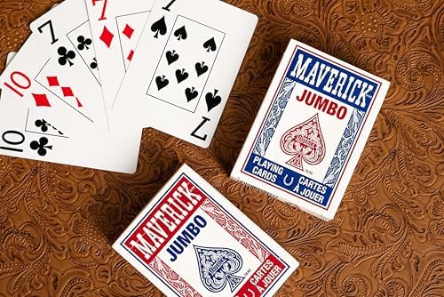 Maverick Playing Cards, Standard Index, Red and Blue, 48 Pack