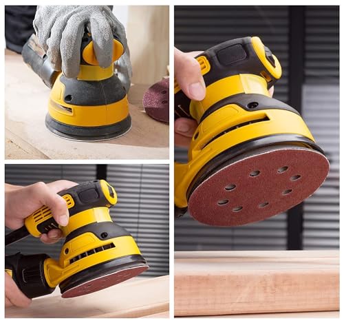 100 PCS 5 Inch Sanding Discs 40 Grit, Round Hook and Loop Sandpaper for Random Orbital Sander