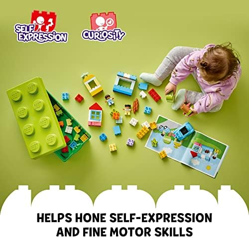 LEGO DUPLO Classic Brick Box Building Set - Features Storage Organizer, Toy Car, Number Bricks, Build, Learn, and Play, Great Gift Playset for Toddlers, Boys, and Girls Ages 18+ Months, 10913
