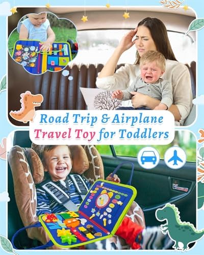 Exorany Busy Board Montessori Toys for Toddler Boys & Girls Birthday Gifts, Sensory Toys for Toddlers, Educational Travel Preschool Toddler Activities Learning Fine Motor Skills
