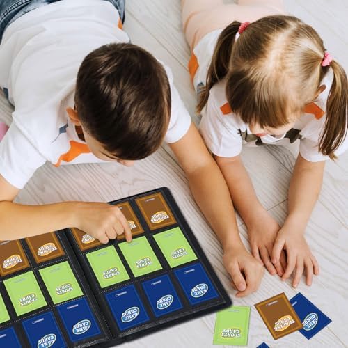 Premium 9 Pocket Card Binder for 540 Cards, Fabmaker PU Cover Trading Card Binder, Sturdy Card Collection Album, Sleek Card Holder Folders for YuGiOh, MTG, TCG, Game Cards & Sports Cards, Navy Blue