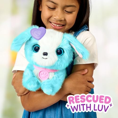 SCRUFFALUVS Pet Scruffs Blue - Mystery Plush Toy, 7.5" Tall - Wash to Reveal 1 of 3 Rescue Pets: Puppy, Bunny, or Kitty - Includes 8.7" Deluxe Pet Carrier - Styles May Vary