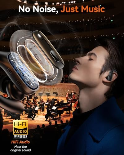 Wireless Earbuds, Sports Bluetooth 5.4 Headphones, Ear Buds with ENC Noise Canceling Mic, 80Hr Playtime Earphones, Palm-Sized, LED Power Display, IPX7 Waterproof Headset for Workout Running, Black