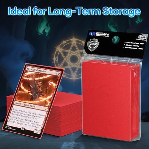 1000 Counts Red Card Sleeves, Matte Sleeve Deck Card Protectors, Trading Card Sleeves Fit for MTG, TCG and Sports Cards (Matte Red)