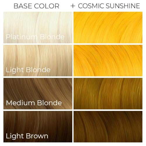 Arctic Fox Semi-Permanent Hair Dye, Vegan & Cruelty-Free, Vibrant Yellow Color, Conditioning Formula, Ammonia-Free, Peroxide-Free, For All Hair Types, Cosmic Sunshine, 8 Fl Oz (Pack of 2)