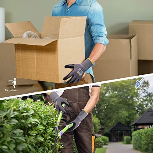 Work Gloves MicroFoam Nitrile Coated-6 Pairs,Seamless Knit Nylon Gloves,Gray Work gloves