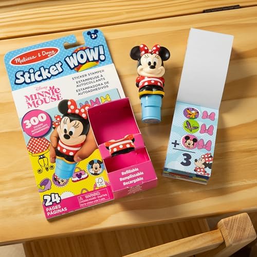Melissa & Doug Sticker Wow!™ Disney Minnie Mouse Bundle: 24-Page Activity Pad, Stamper, 500 Stickers, Mini Pad, Arts and Crafts Fidget Toy Collectible Character