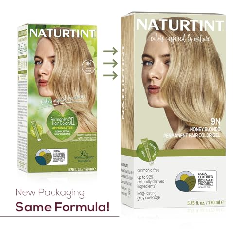 Naturtint 9N Honey Blonde Permanent Hair Color (Pack of 6), Ammonia Free, Vegan, Cruelty Free, up to 100% Gray Coverage, Long Lasting Results (Packaging may vary)
