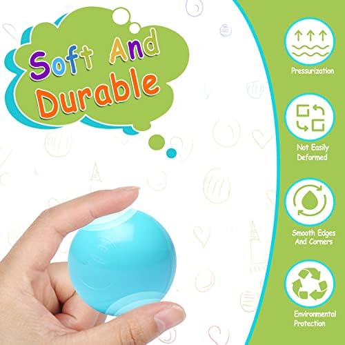 Vanland Ball Pit Balls for Baby and Toddler Phthalate Free BPA Free Crush Proof Plastic - Multicolored Pit Balls in Reusable Play Toys for Kids with Storage Bag