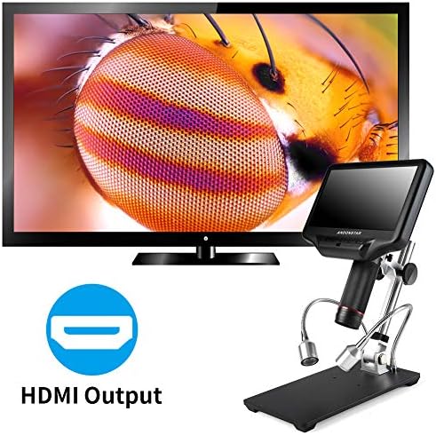 Andonstar AD407 3D HDMI Soldering Digital Microscope with 4MP UHD and 7 inch Adjustable LCD Screen USB Video Microscopes for Phone Repairing SMT SMD DIY