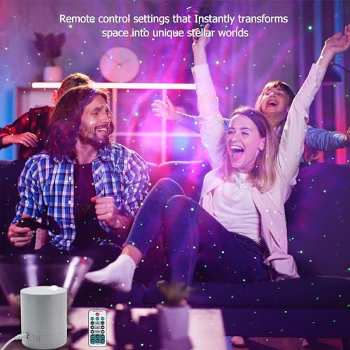 Galaxy Projector Star Projector, Northern Lights Projector with Remote Control, Adjustable Color, Brightness and Movement Speed, Night Light Projector for Adults, Bedroom, Living Room