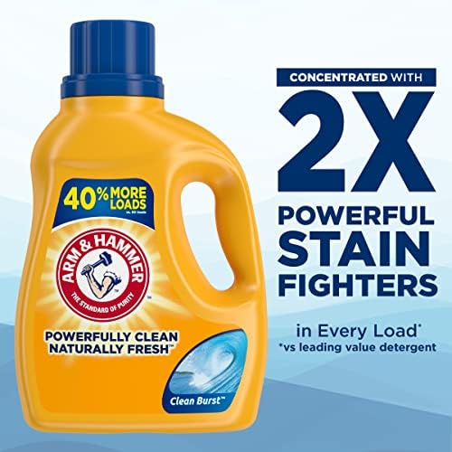 Arm & Hammer Clean Burst, 105 Loads Liquid Laundry Detergent, 105 fl oz (Pack of 2)