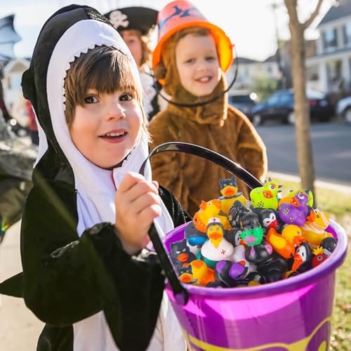 DMSKY 52 Pcs Halloween Rubber Ducks in Bulk, Ducks for Jeeps for Halloween Party Favors, Halloween Basket Stuffers, Gift Exchange, Treat Supplies Goodie Bag Fillers