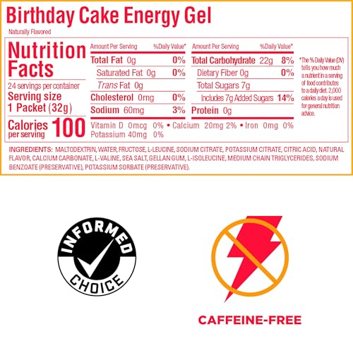 GU Energy Original Sports Nutrition Energy Gel, 24-Count, Birthday Cake