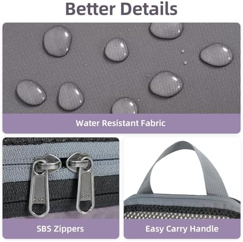 BAGAIL 4 Set/6 Set/8 Set Compression Packing Cubes Travel Accessories Expandable Packing Organizers (Half Mesh, 6-Dark Grey)