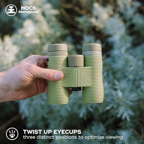 Nocs Provisions Field Issue Compact 10x32 Waterproof Binoculars, Shockproof, Fogproof, 10X Magnification, Bak4 Prism, Multi-Coated Lenses for Adults & Kids, Bird Watching, Hunting & Wildlife Viewing