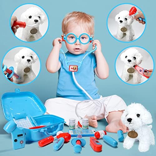 Meland Toy Doctor Kit for Kids - Pretend Play Doctor Set with Carrying Case, Stethoscope Toy & Dress Up Costume - Doctor Play Set for Kids Toddlers Ages 3 4 5 6 Year Old for Role Play Gift