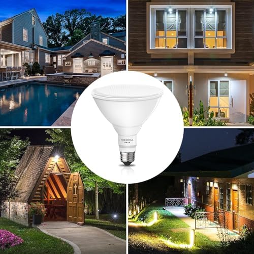 Par38 led Flood Lights Outdoor Light Bulb 2 Pack,Dimmable 5000K Daylight 1800LM,20W Replace up to 200W,Outdoor Flood Light Bulbs for Backyard,Garage,Porch,Garden