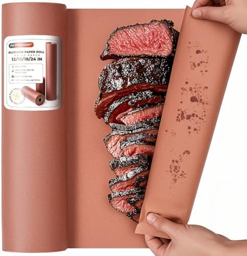 PH PERKHOMY Pink Butcher Paper Roll 24" x 3600" (300') for Smoker BBQ Grilling Smoking Meat Unbleached Uncoated Unwaxed (Pink, 24" x 300')