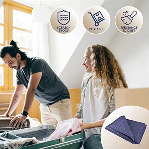 2 Moving Blankets 40"x 72" Heavy Duty Packing Blankets for Moving Shipping Thick Furniture Wrapping for Moving Supplies Professional Quilted Shipping Blankets